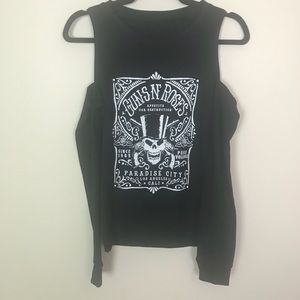 Guns n Roses Cold Shoulder Sweatshirt.